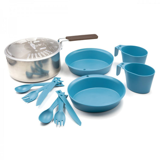 STAINLESS STEEL AND POLYPROPYLENE VIVAC CAMPING SET - 2 PERSONS