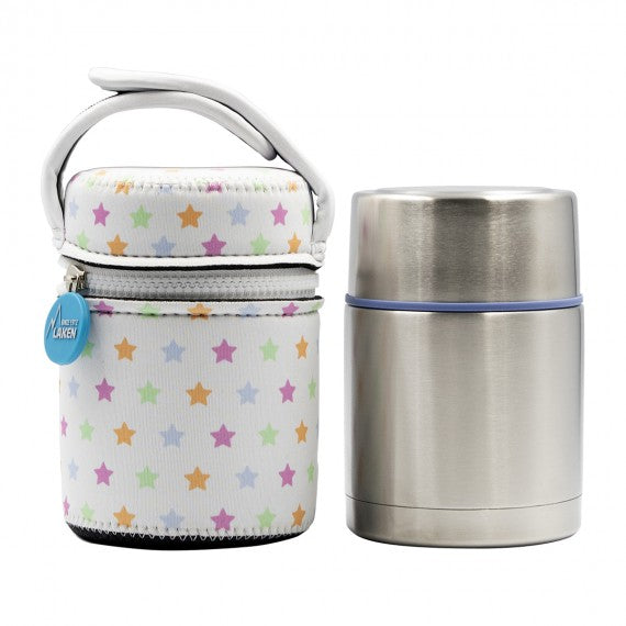 STAINLESS STEEL THERMO FOOD FLASK WITH NEOPRENE COVER - 17oz