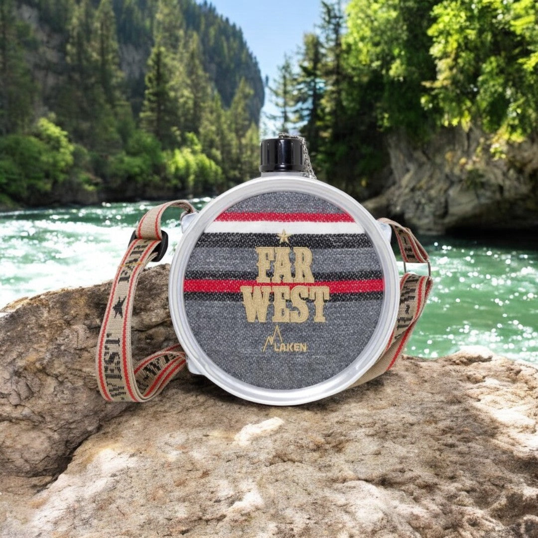 50oz ALUMINUM CANTEEN WITH FELT COVER - "FAR WEST"