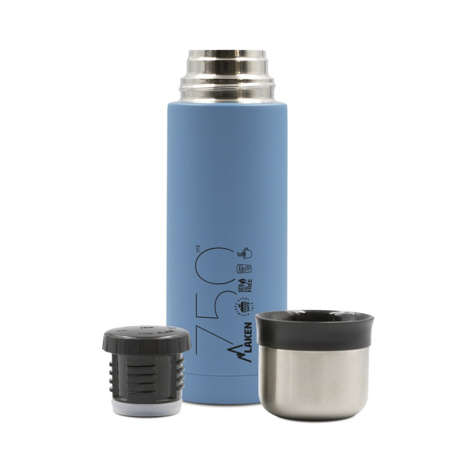 STAINLESS STEEL THERMO LIQUIDS FLASK WITH CAP-MUG - 17oz