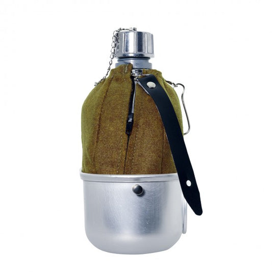 34oz ALUMINUM CANTEEN WITH FELT COVER AND 22oz POT