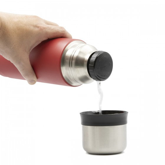 STAINLESS STEEL THERMO LIQUIDS FLASK WITH CAP-MUG - 25oz