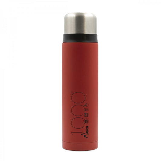 STAINLESS STEEL THERMO LIQUIDS FLASK WITH CAP-MUG - 34oz