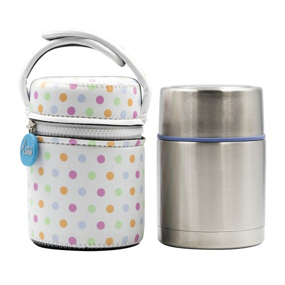 STAINLESS STEEL THERMO FOOD FLASK WITH NEOPRENE COVER - 17oz
