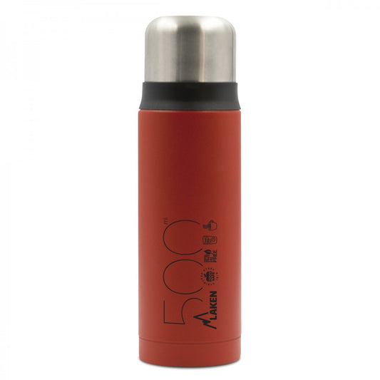 STAINLESS STEEL THERMO LIQUIDS FLASK WITH CAP-MUG - 17oz