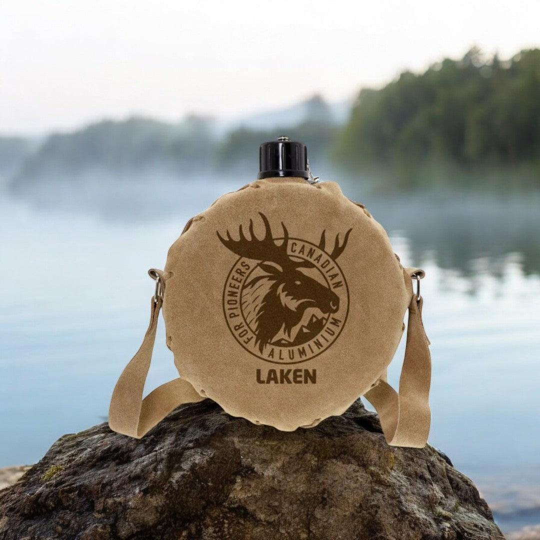 50oz ALUMINUM CANTEEN WITH LEATHER COVER