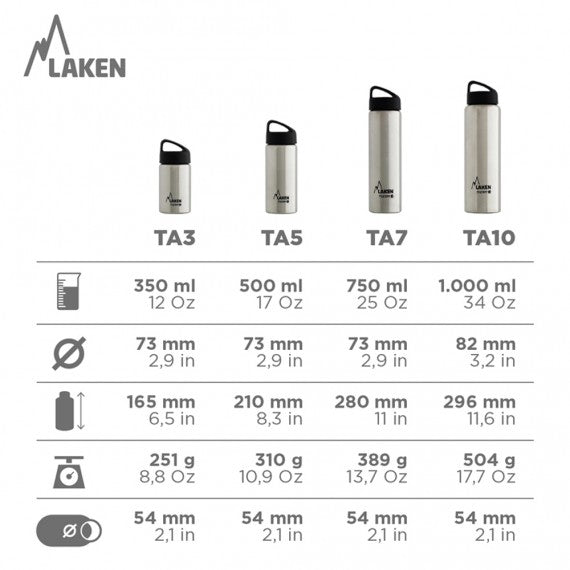 CLASSIC STAINLESS STEEL THERMO BOTTLE - WIDE MOUTH 12oz