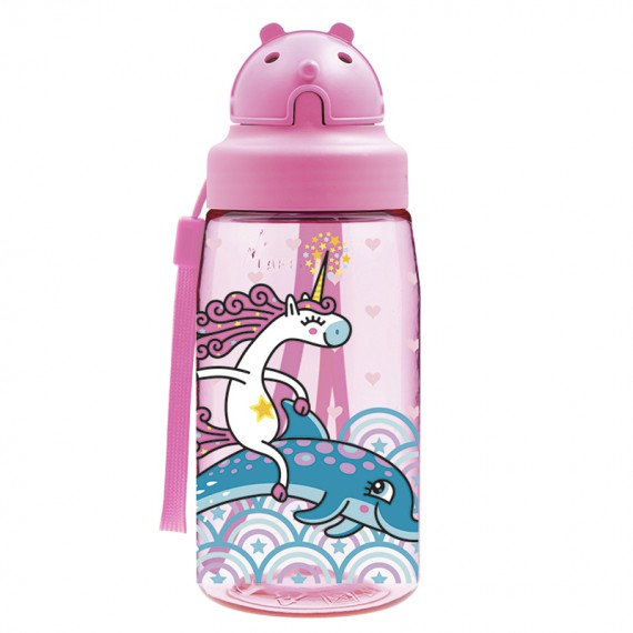 TRITAN KIDS STRAW BOTTLE WITH OBY CAP CARTOON DESIGNS - 15oz