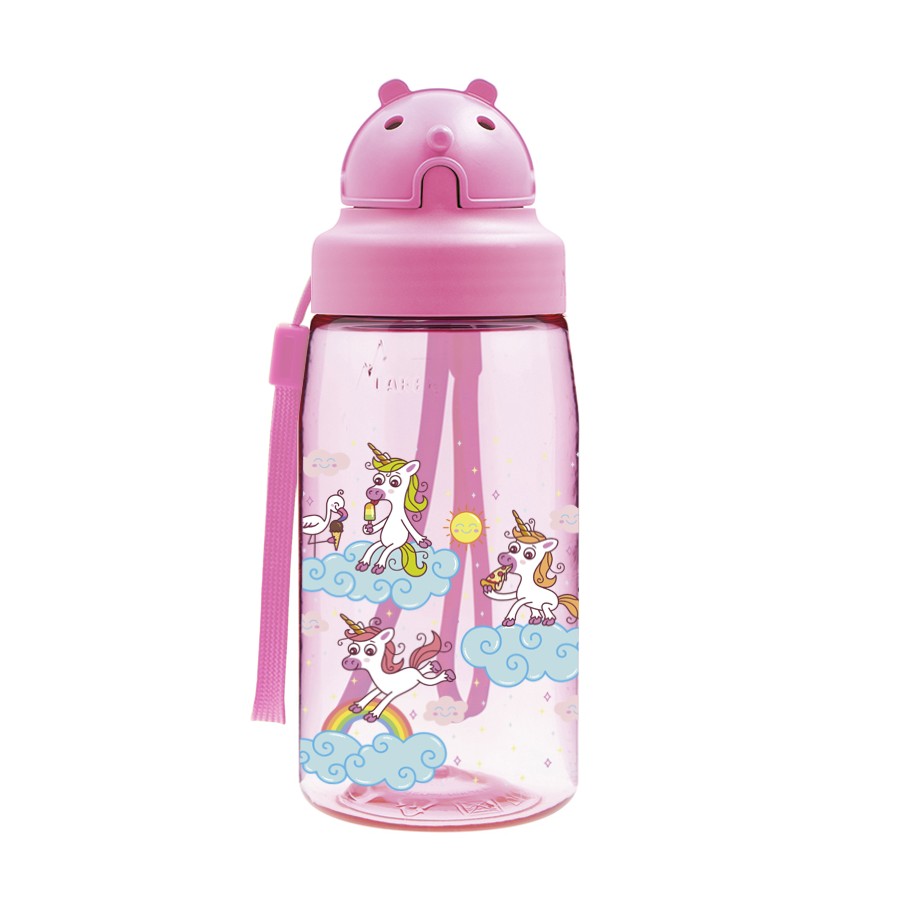 TRITAN KIDS STRAW BOTTLE WITH OBY CAP CARTOON DESIGNS - 15oz